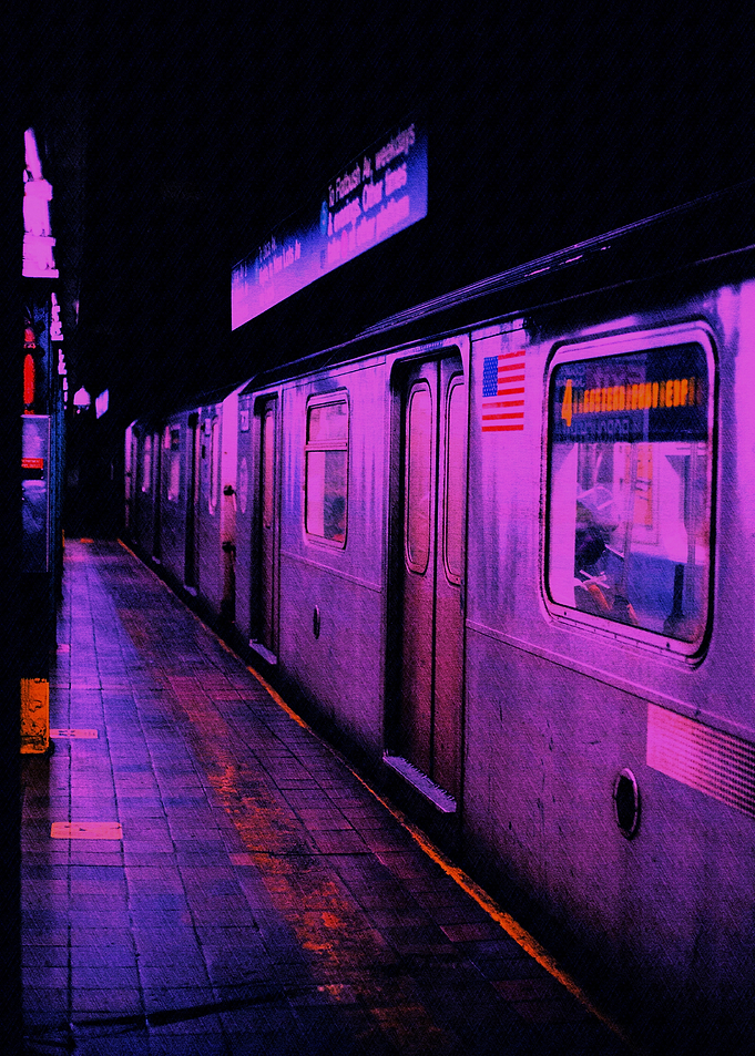 Subway Train in Purple