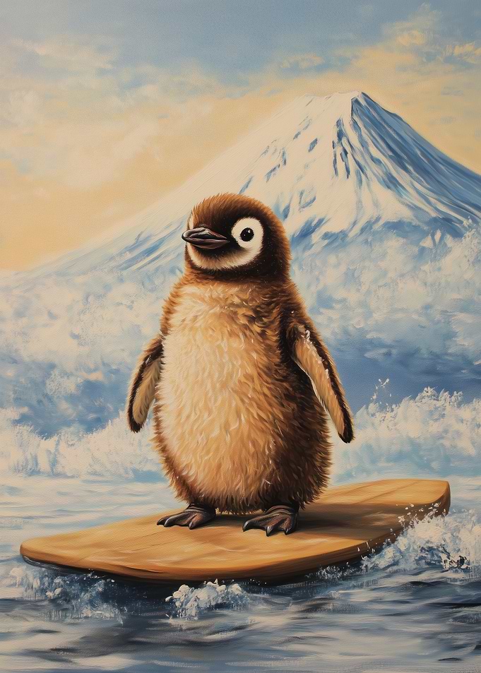 Penguin Surfing
