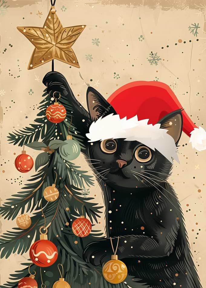 Black Cat Christmas Tree