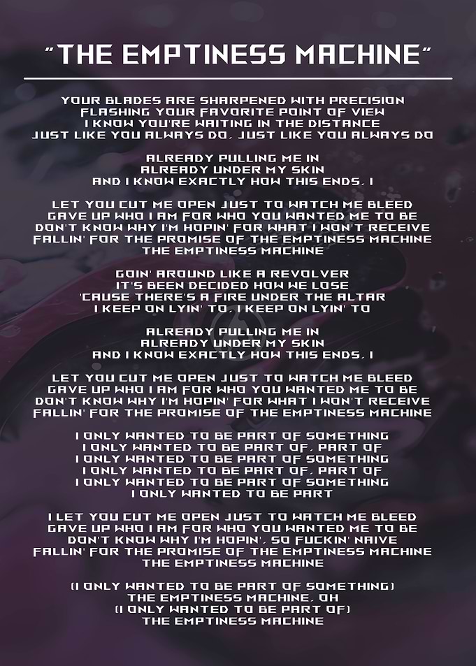 Emptiness Machine Lyrics