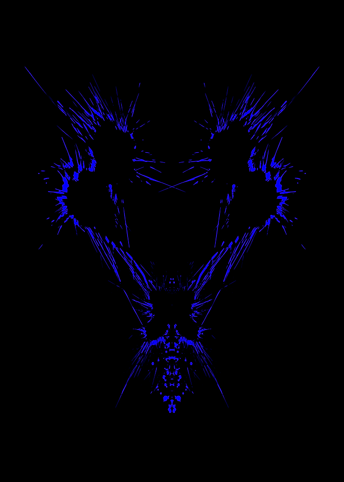 Rorschach Blue Abstract Splashes