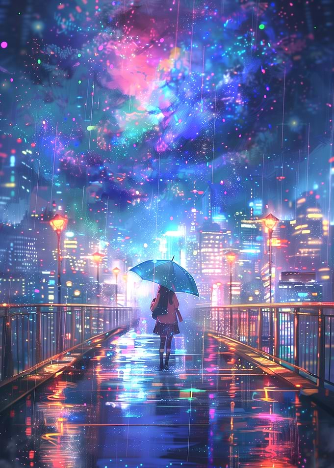 Rainy Night Cityscape