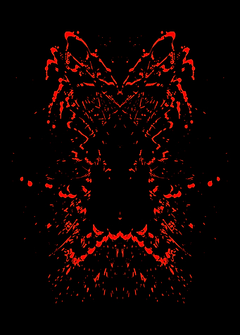 Rorschach Red Ink Splatter