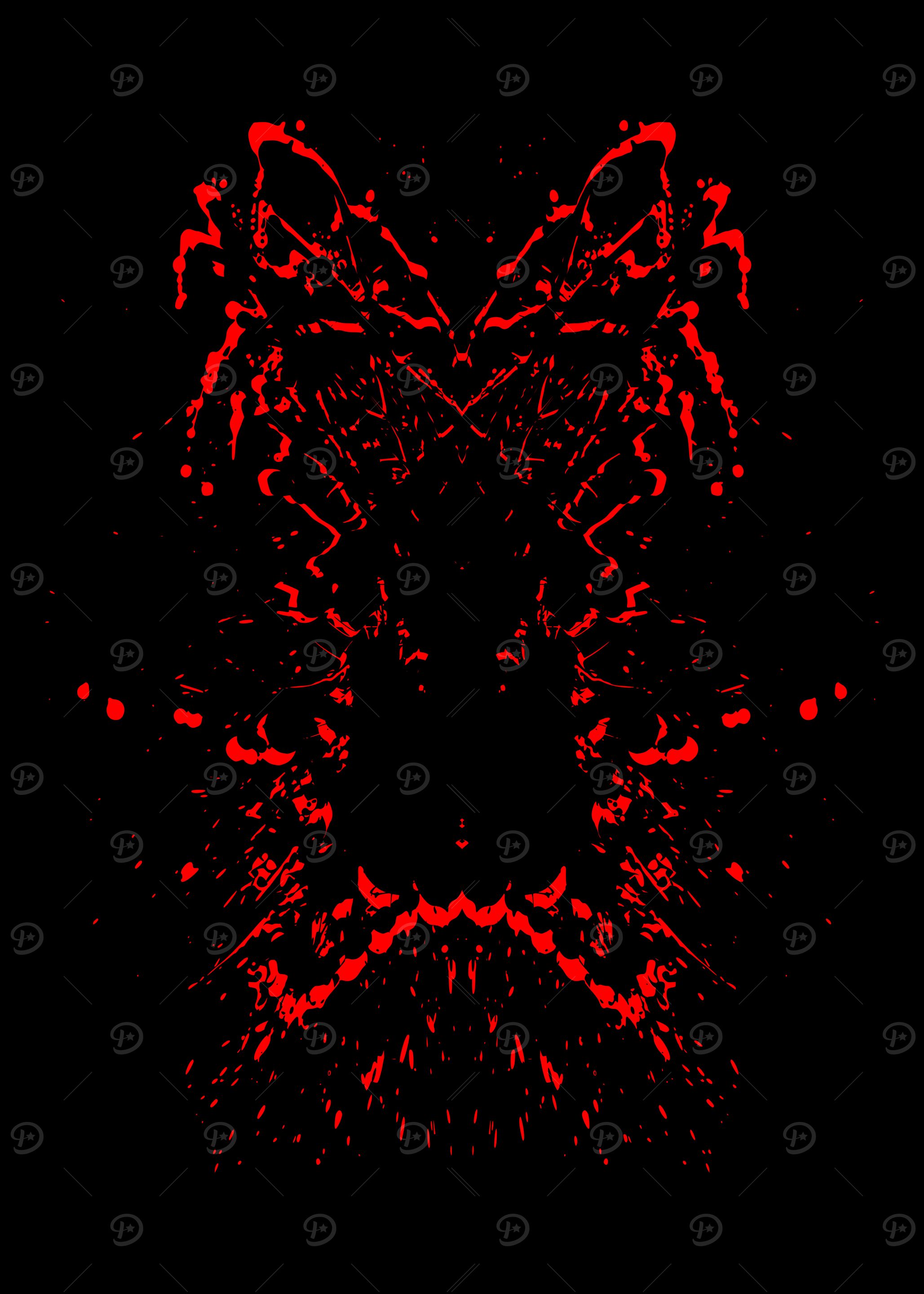 Rorschach Red Ink Splatter