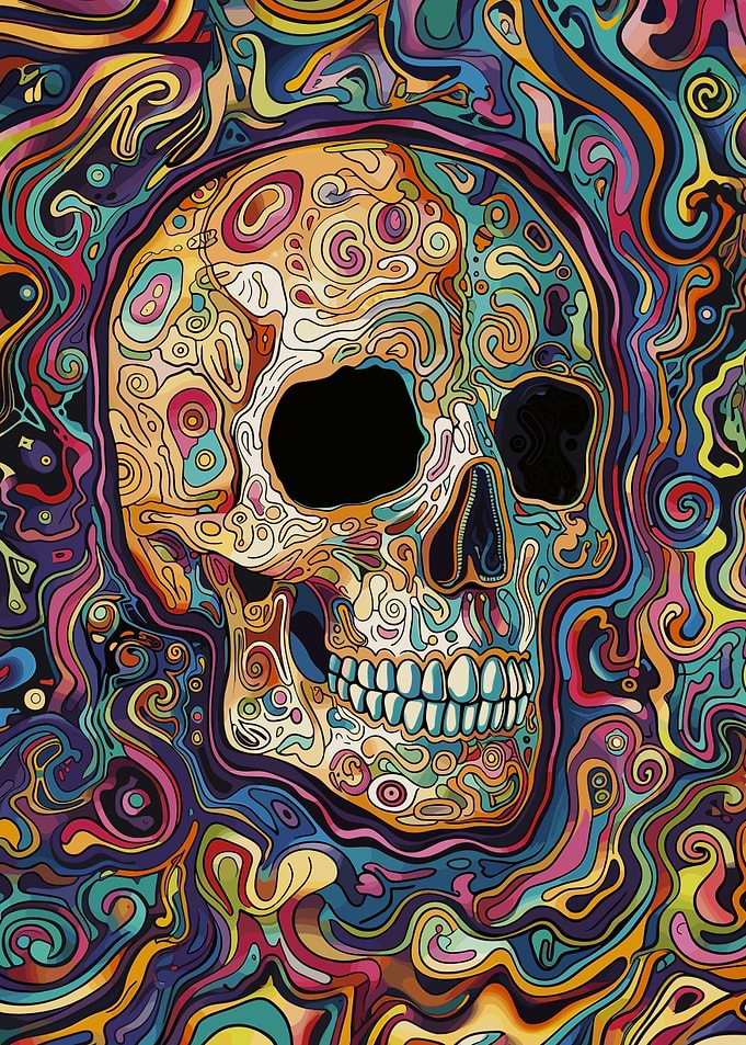Psychedelic Skull Art