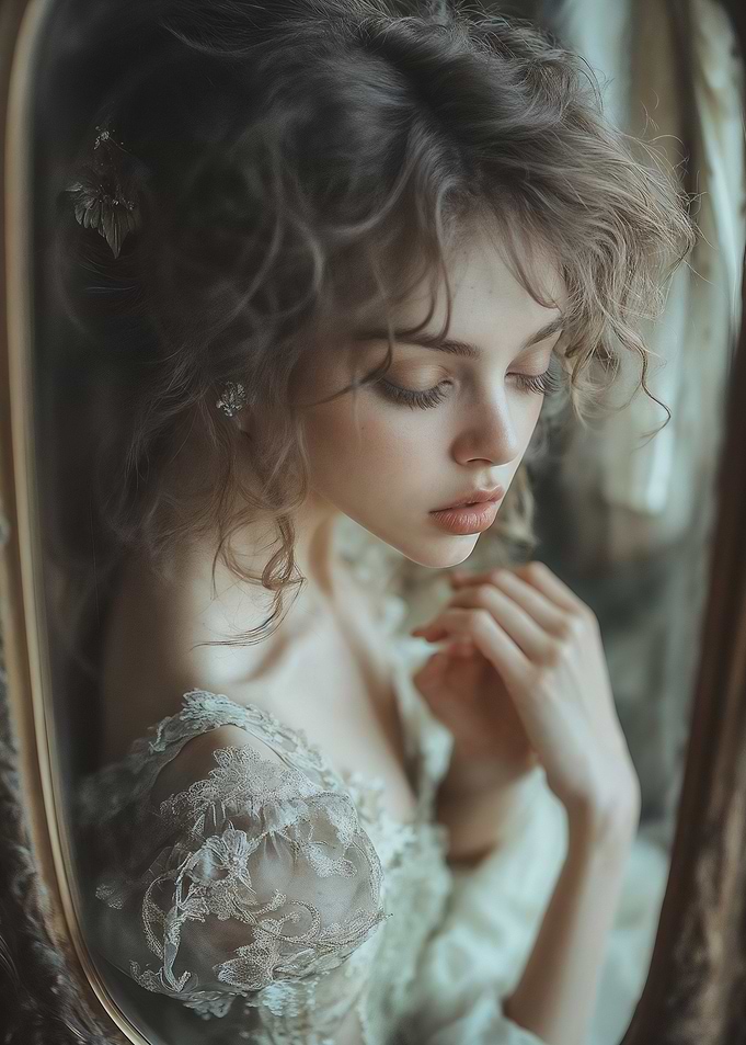 Woman in Lace Dress