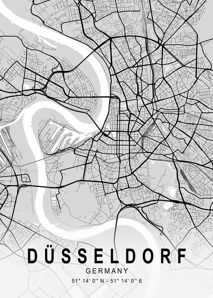 Düsseldorf Light City Map