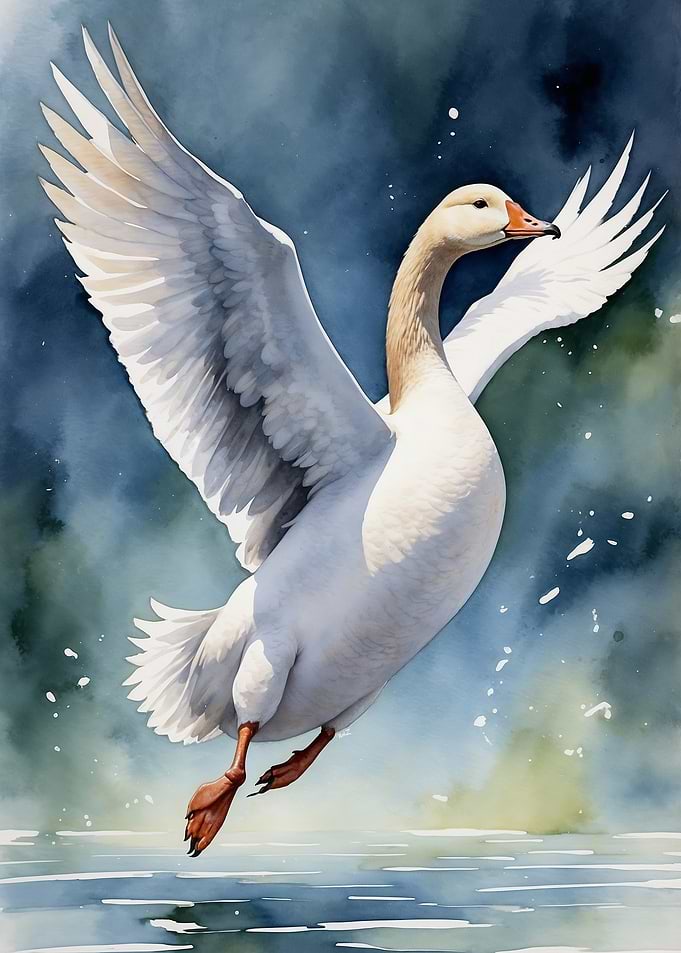 Goose Taking Flight