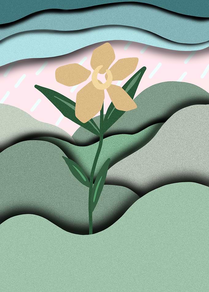 Paper Cut Flower Landscape