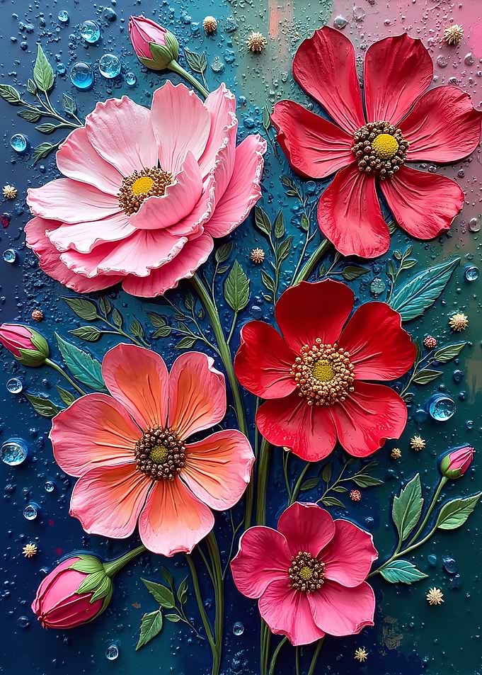 Floral Symphony: A 3D Floral Art