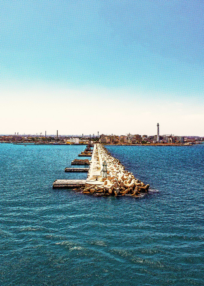 Breakwater Leading to City Bari Italia
