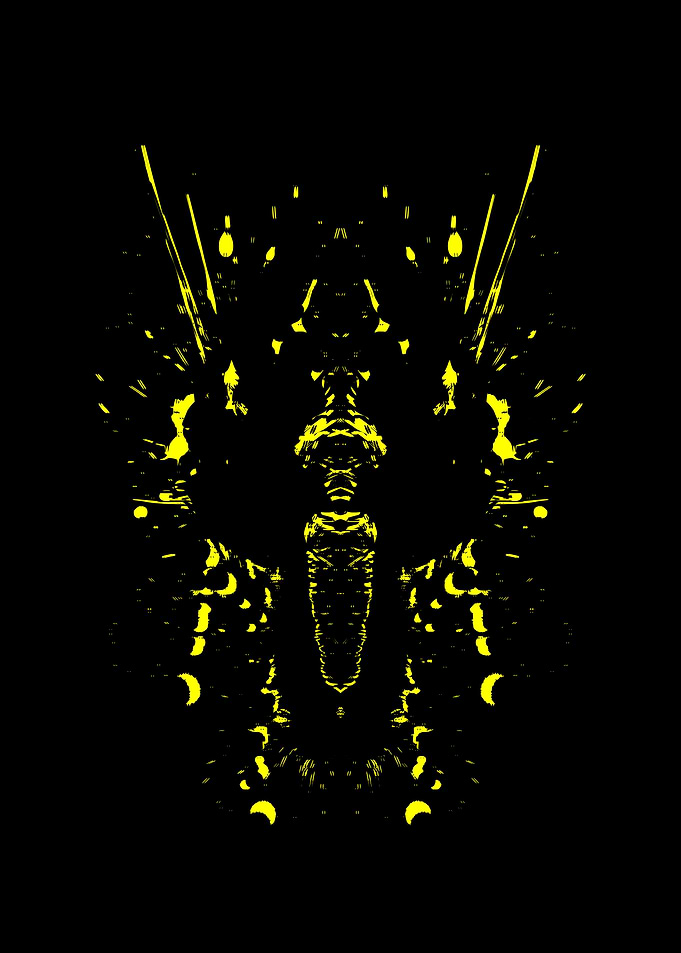 Rorschach Yellow Abstract Butterfly