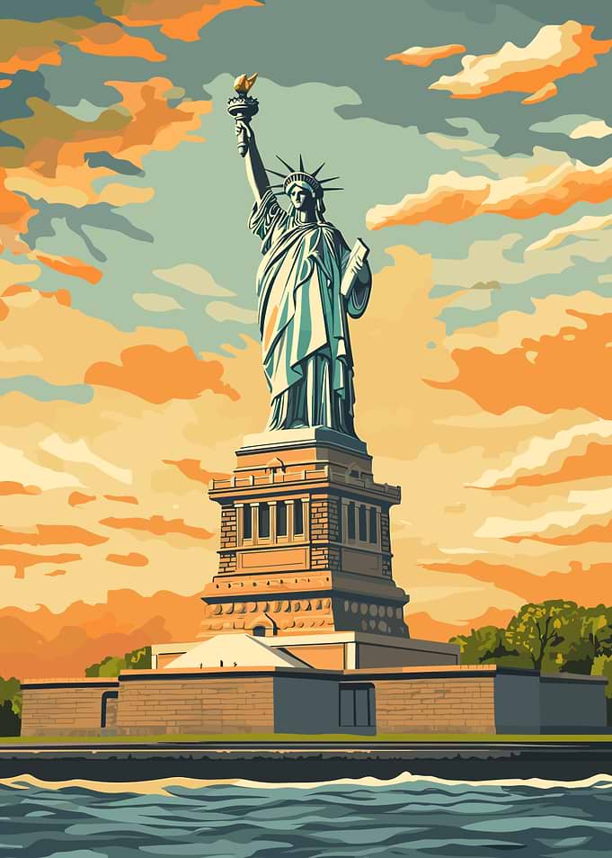 Statue of Liberty Sunset