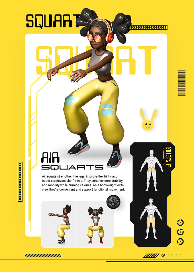 Air Squats Workout Illustration