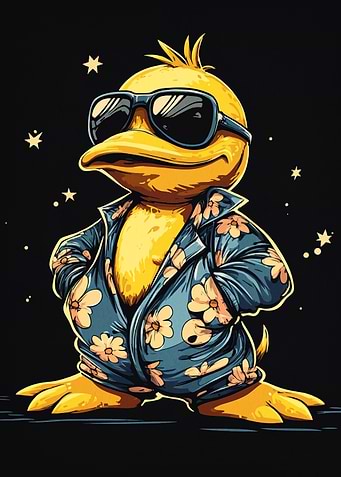 Cool Duck in Hawaiian Shirt