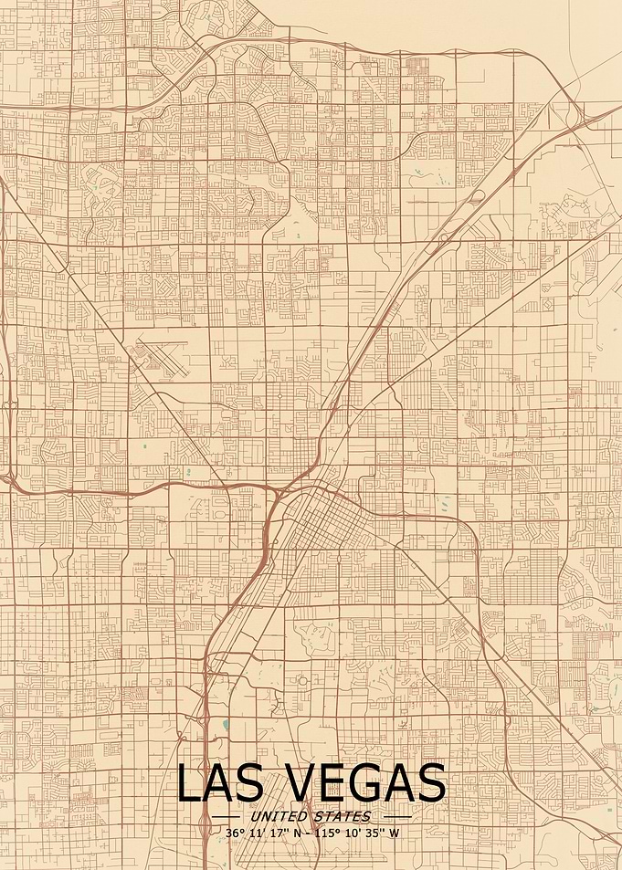 Las Vegas Vintage Map