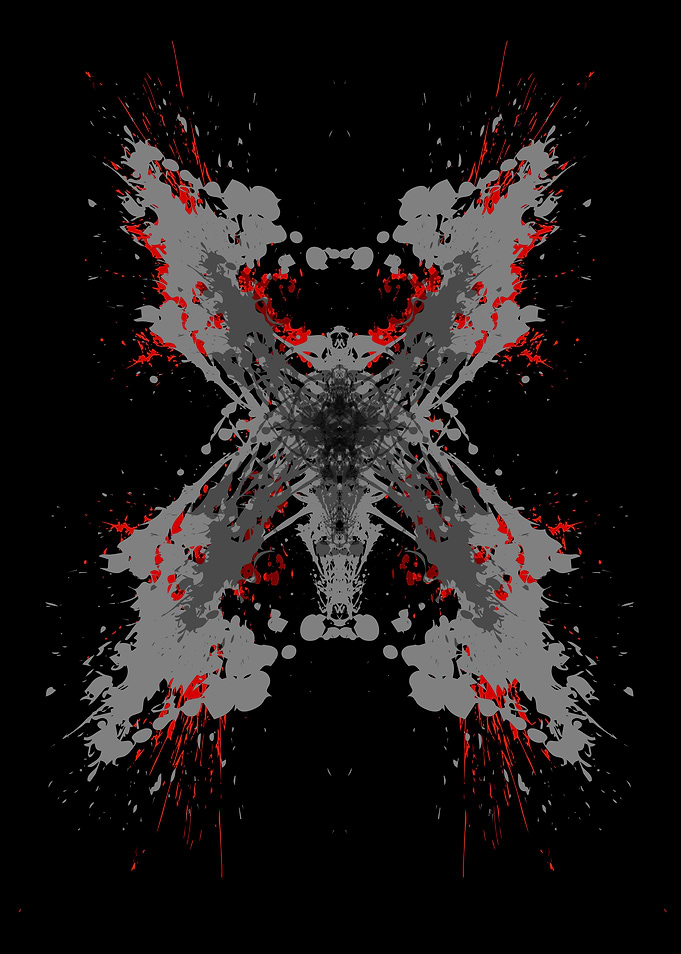 Rorschach Red and Grey Splatter