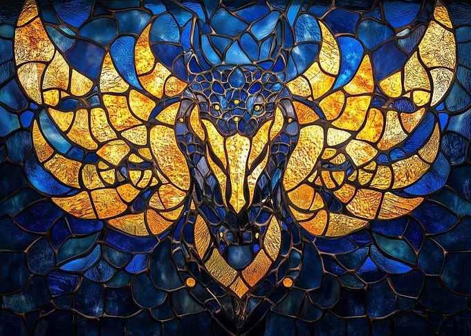 Majestic Dragon: Stained Glass Power