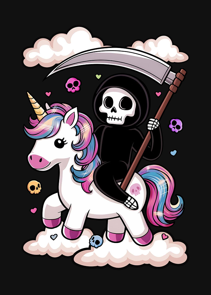 Grim Reaper on Unicorn