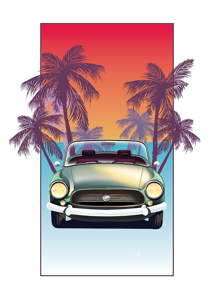 Vintage Car Sunset