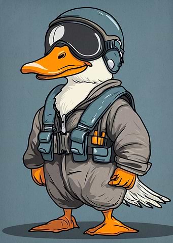 Duck Pilot Cartoon