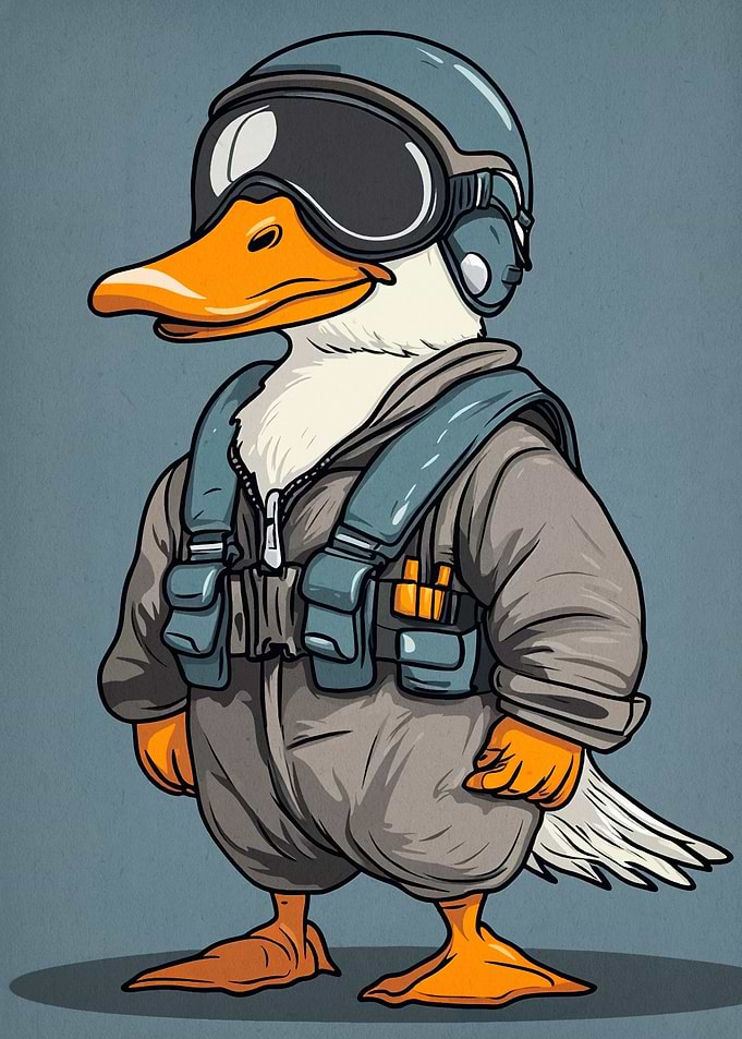 Duck Pilot Cartoon