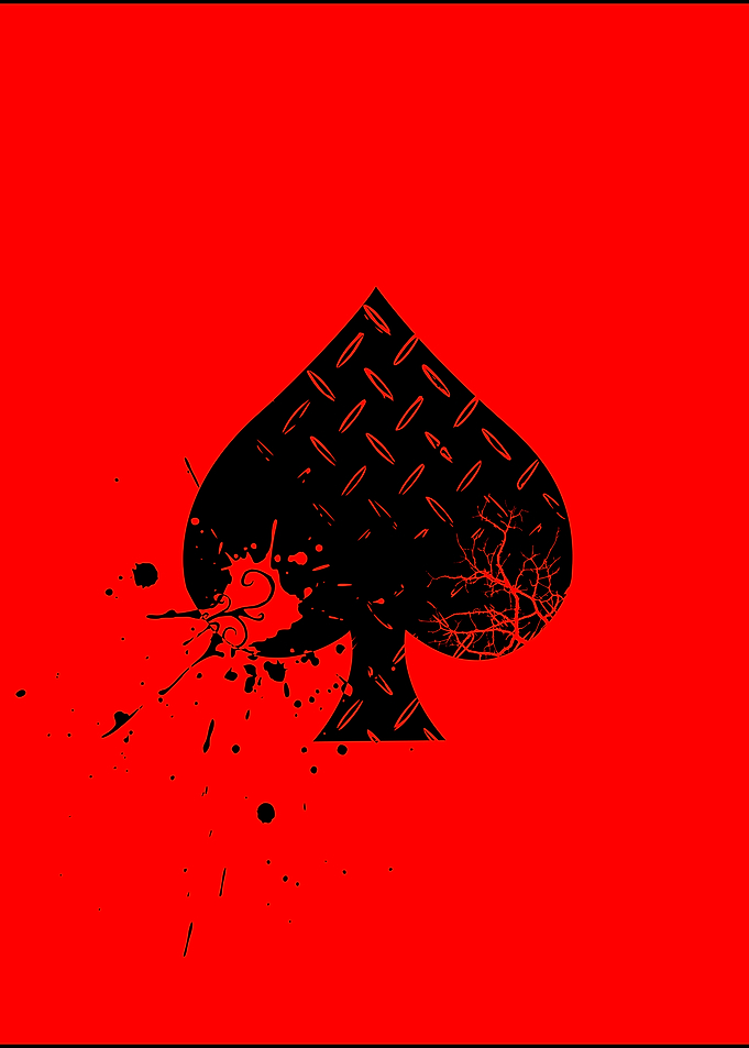 Black Spade on Red