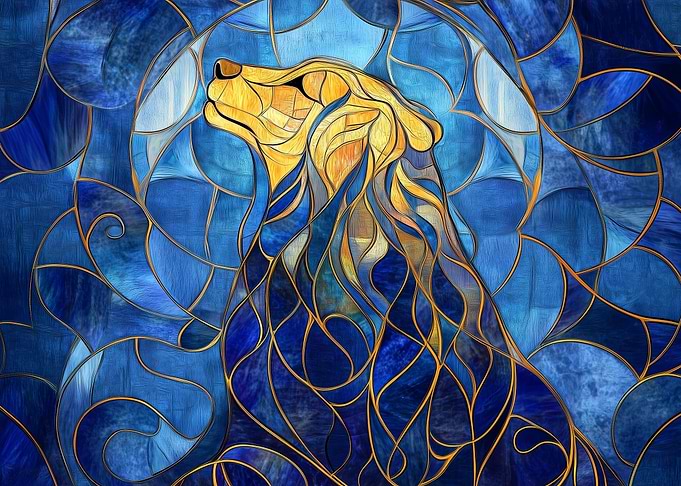 Serene Bear: Stained Glass