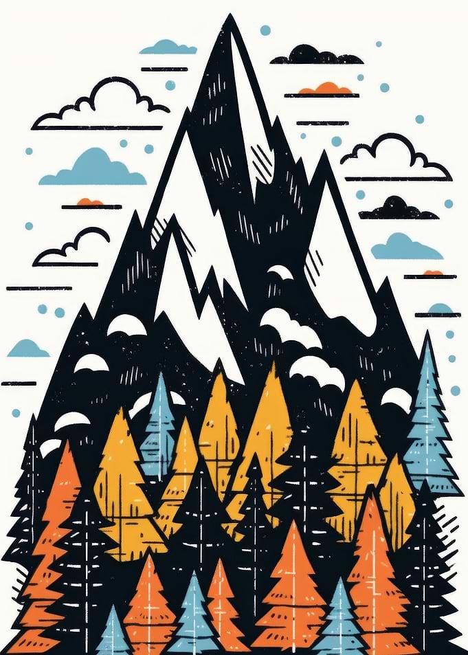 Mountain Landscape Illustration