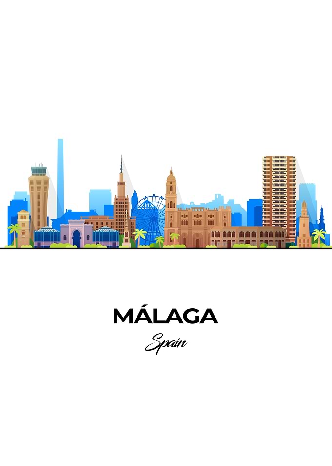 Málaga Skyline Illustration