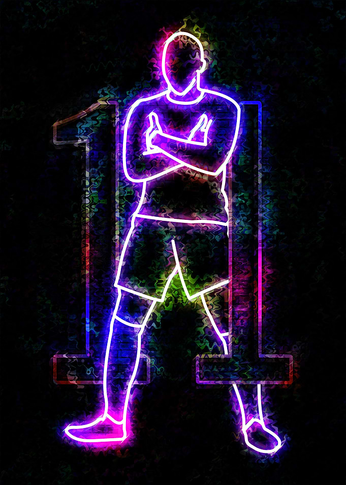 Neon Soccer Player 11