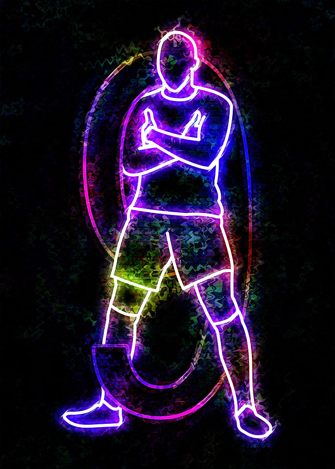 Neon football 9 Silhouette
