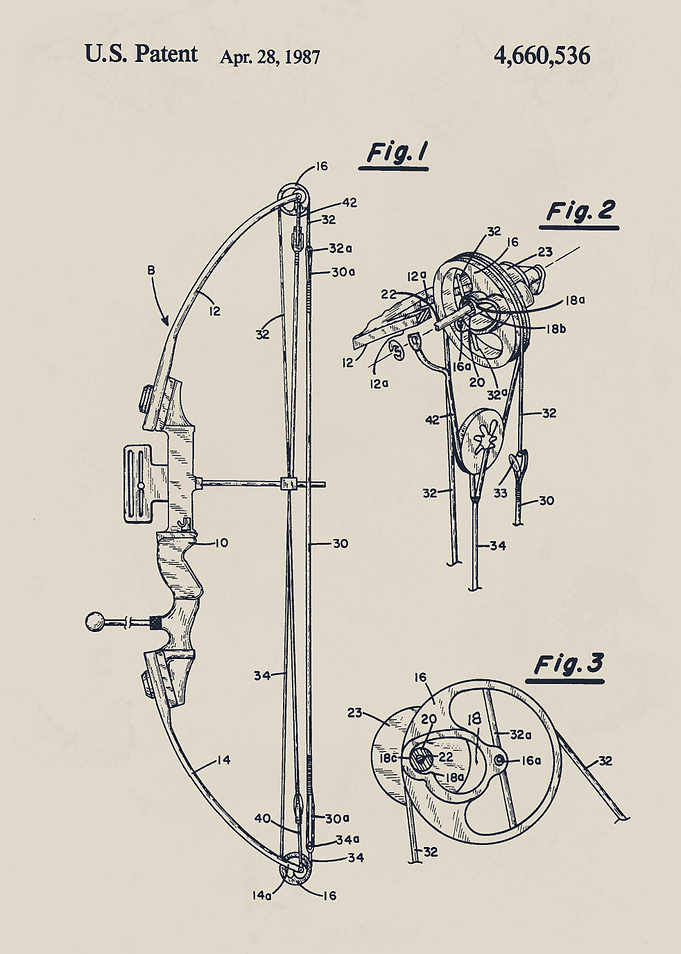 Compound archery bow systemPatent Drawing