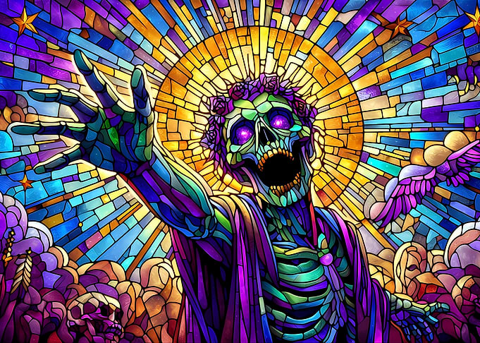 Stained Glass Skeleton