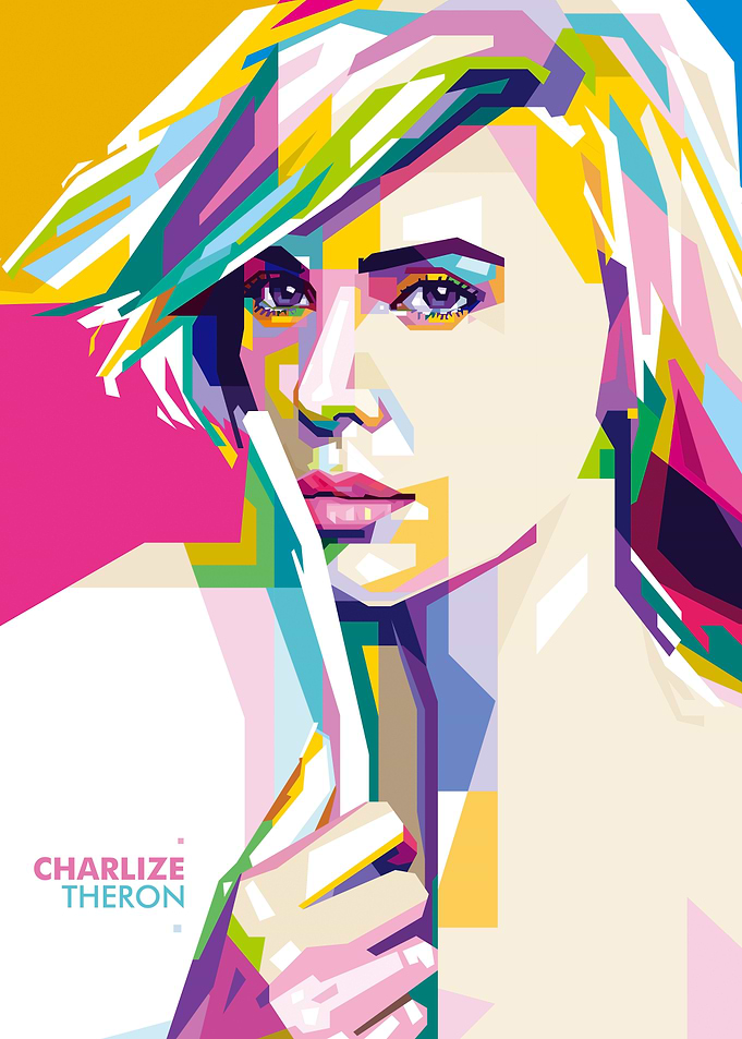 Charlize Theron Pop Art Portrait