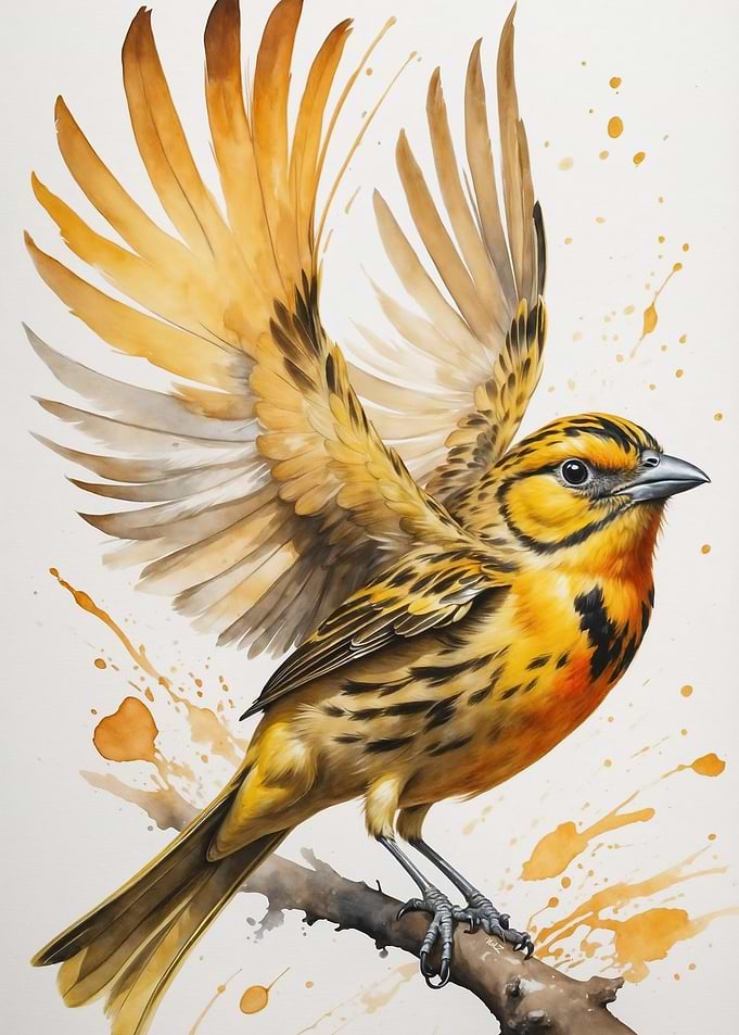 Yellow Bird Watercolor
