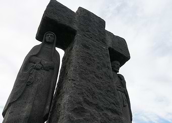 Stone Cross Sculpture