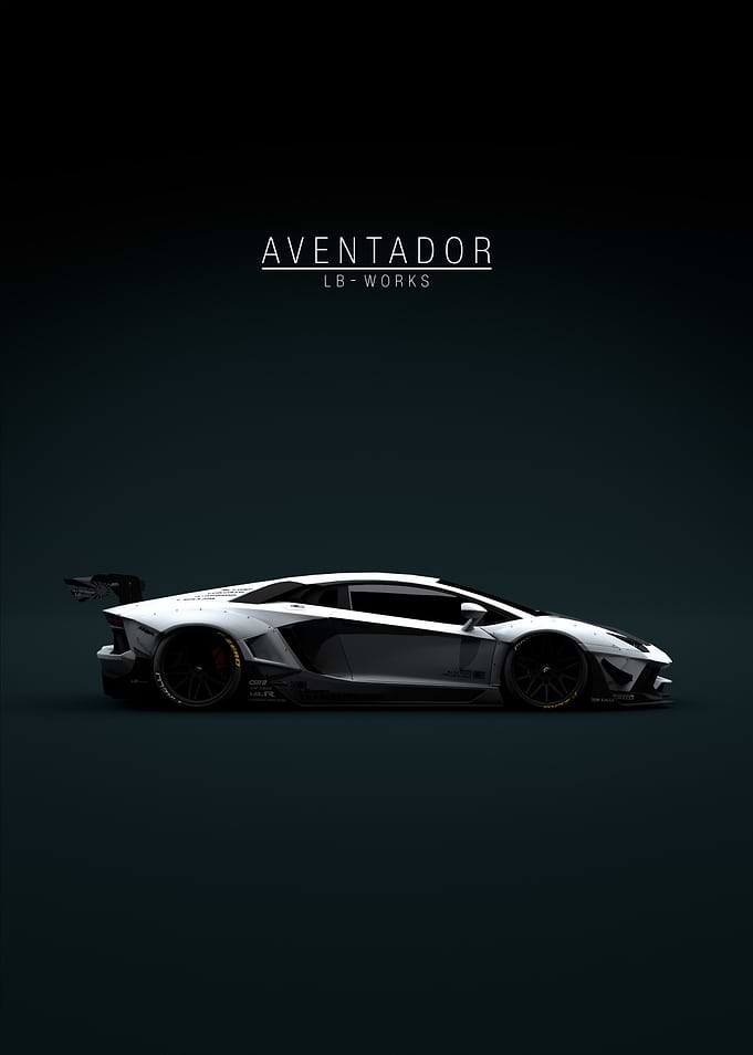 White Lamborghini Aventador LB-Works - Green Tint