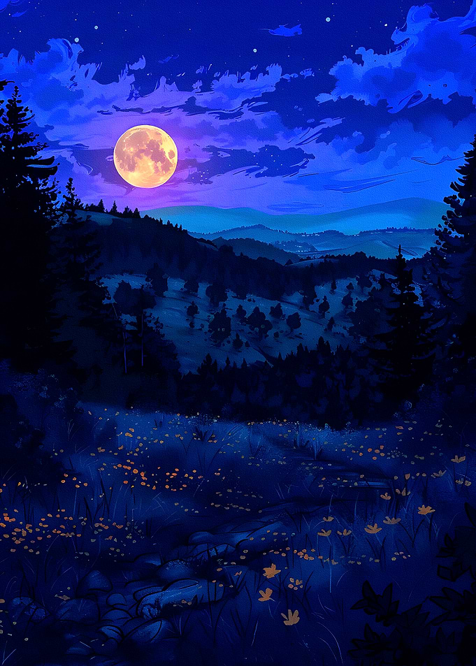 Full Moon Night Landscape