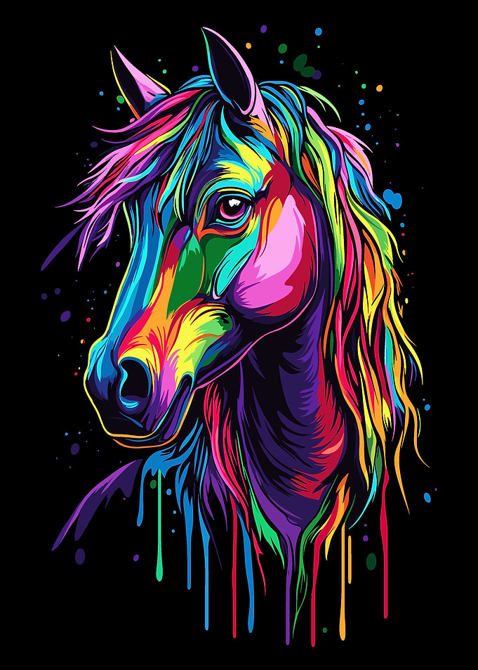 Pop Art Rainbow Horse