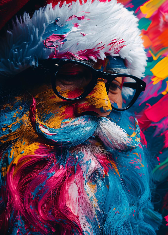 Santa Claus Paint Splash