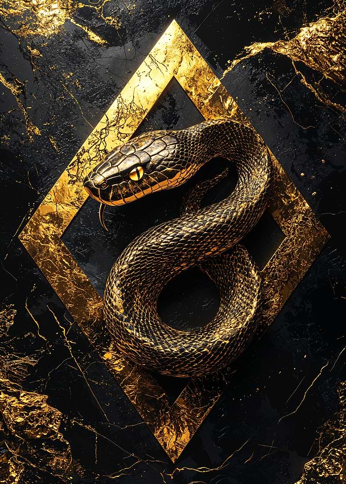 Golden Snake Art
