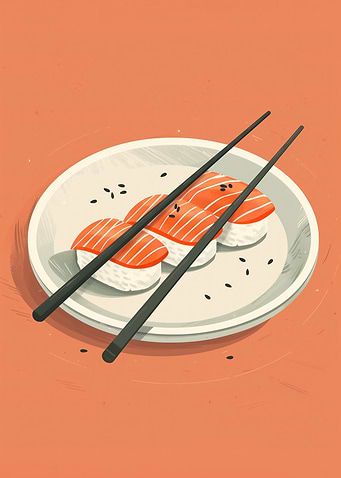 Salmon Sushi Illustration