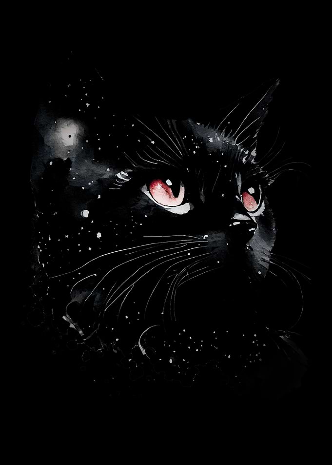 Black Cat Watercolor