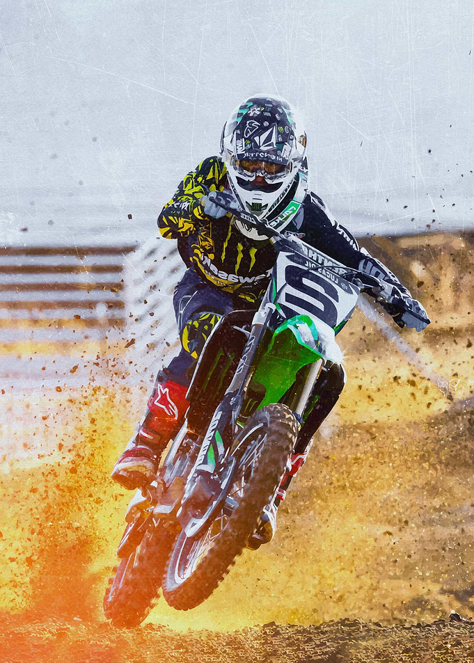 Motocross Rider in Action