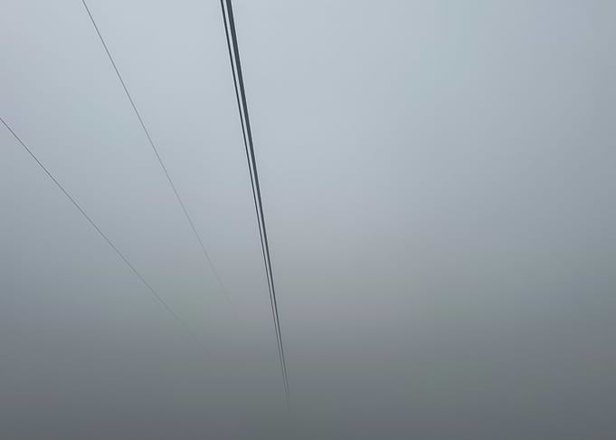 cable car in the fog