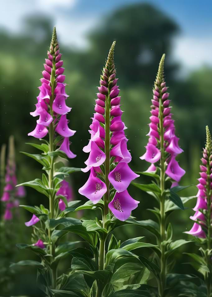 Pink Foxglove Flowers