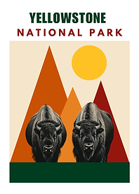 Yellowstone National Park Mid Century Collage Art