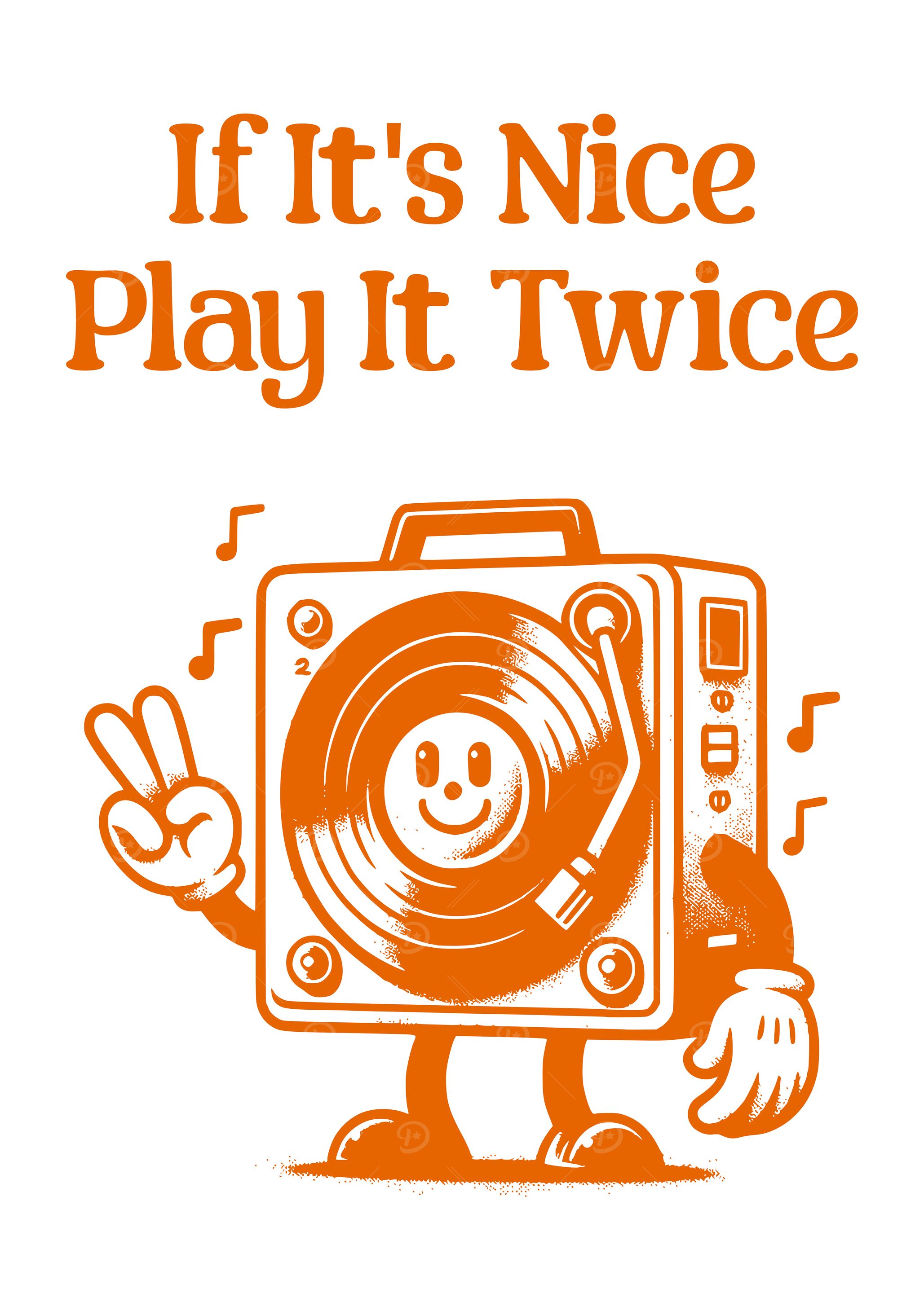Play It Twice Retro Record Player Mascot