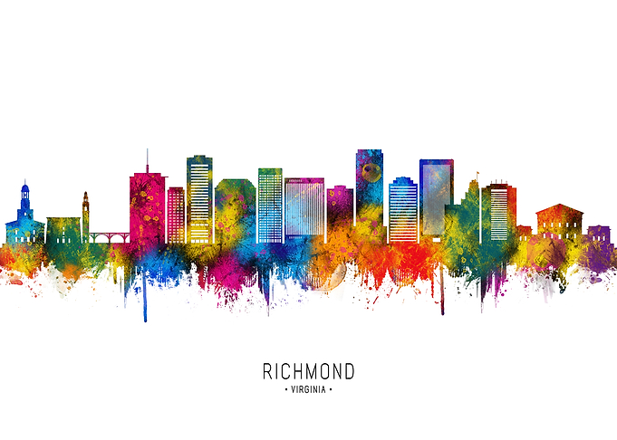 Richmond Skyline Watercolor